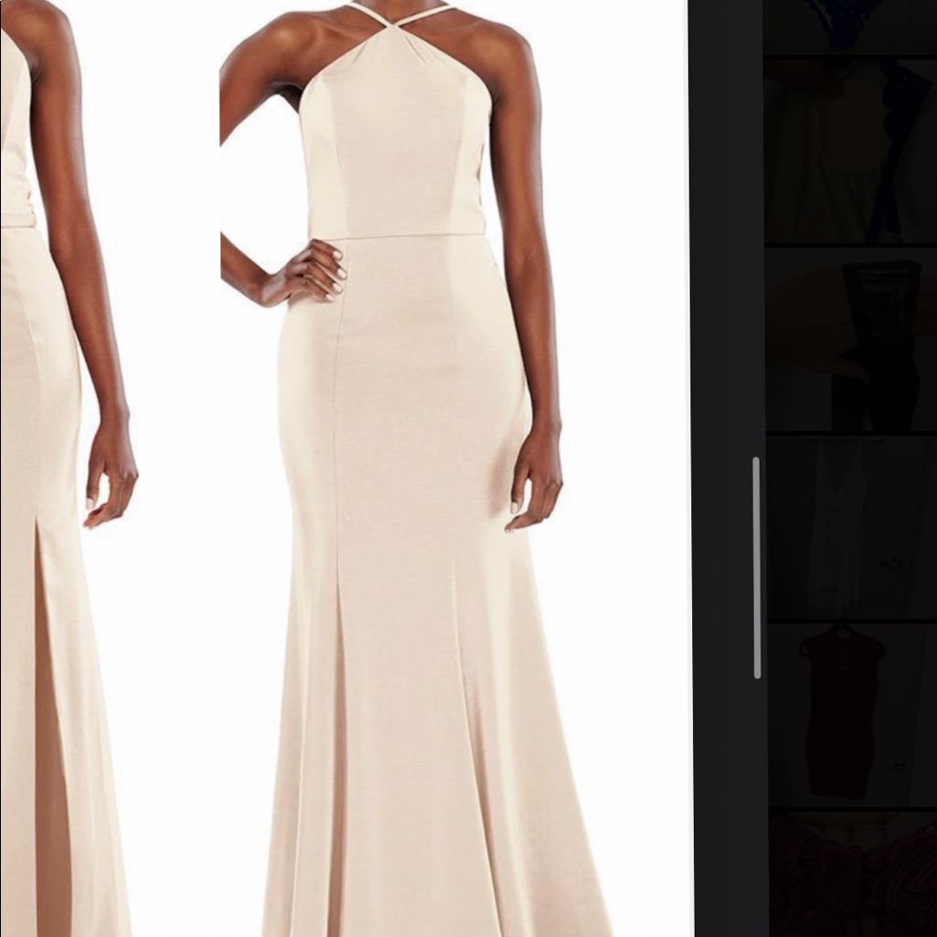 Champagne Fitted Gown. Bridesmaid, Gala, Etc.